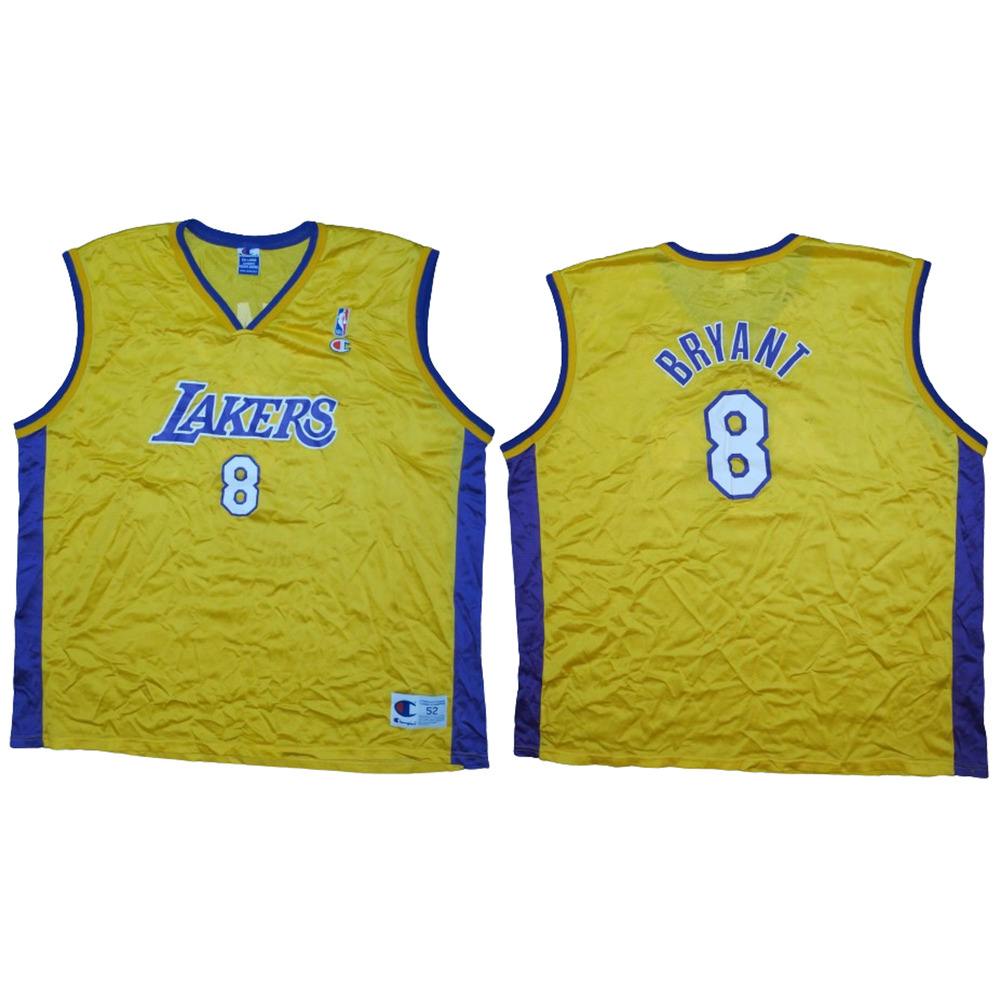 Kobe Bryant #8 Vintage Lakers Champion NBA Jersey Size XX-LARGE 2X Yellow Gold
